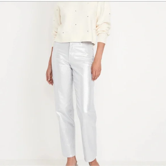 🔴 🎀 Host Pick 🎀 High-Waisted Silver Shine OG Loose Jeans - Picture 2 of 5